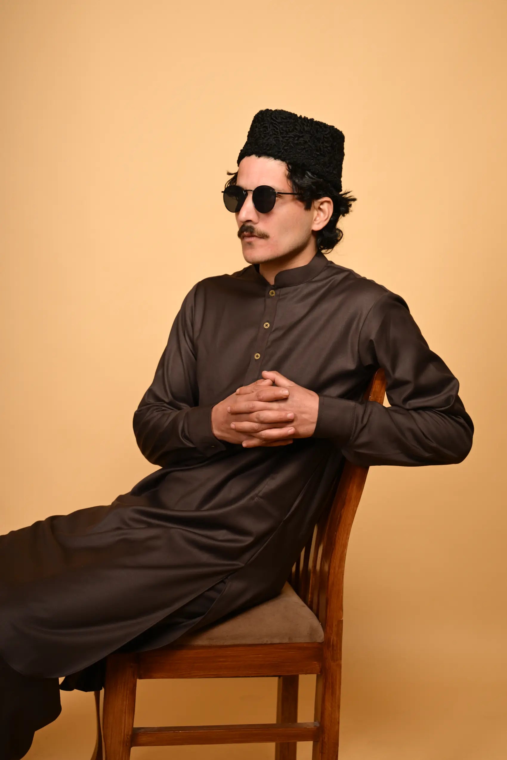Tamtadu Coffee Brown Kameez Shalwar