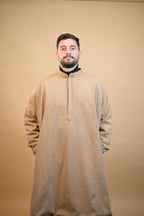 Creme Dotted Kashmiri Pheran