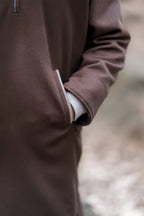 Pecan Brown Fleece Closed Overcoat | Not A Pheran