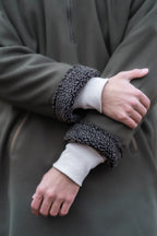 Muted Olive Fleece Closed Overcoat | Not A Pheran