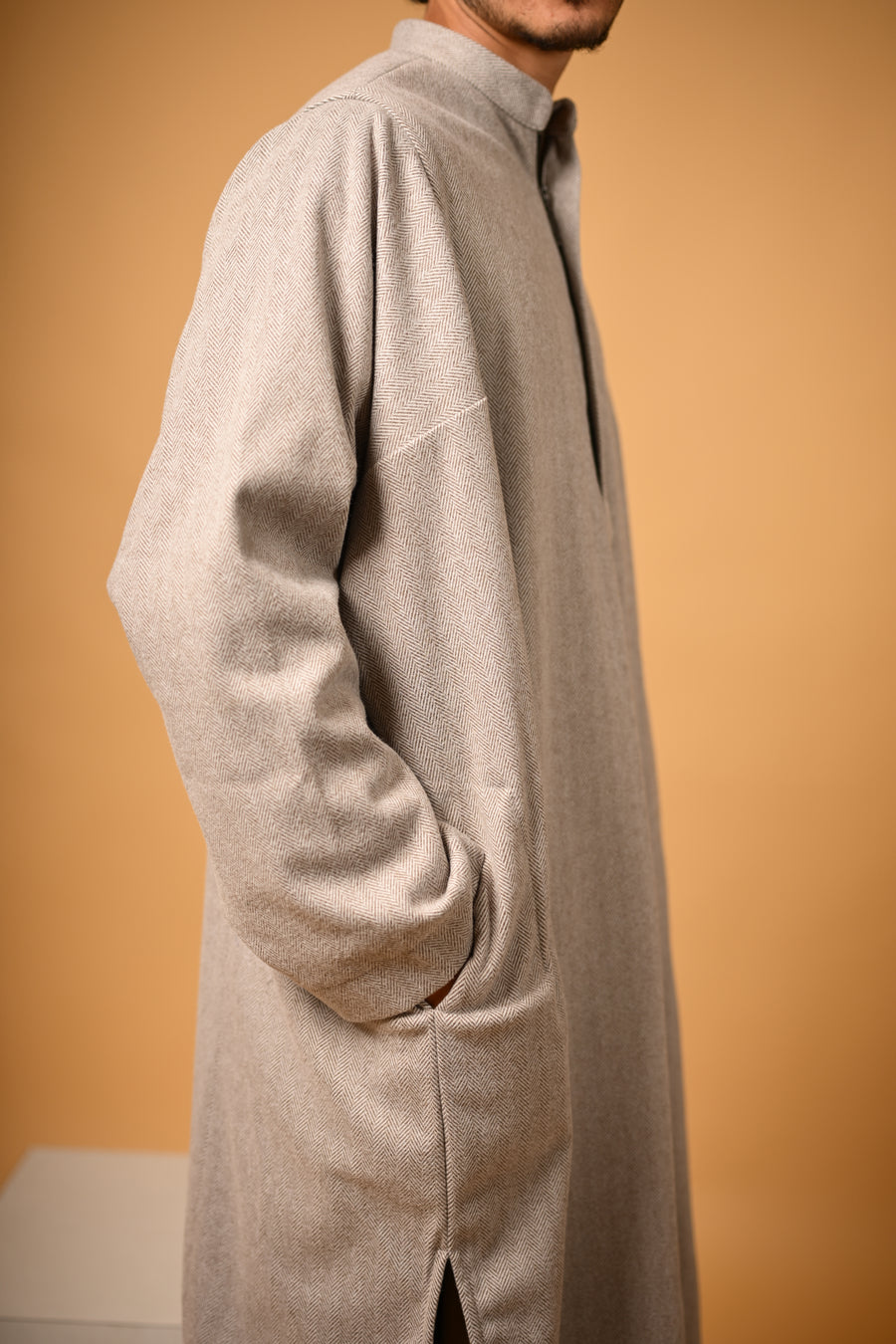 Cremish Grey Herringbone Pheran