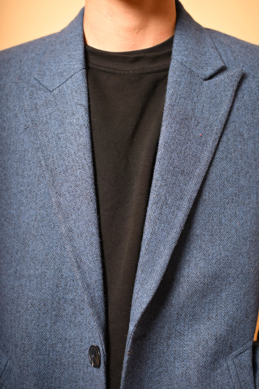 Deep Navy Blue Woolleen  Overcoat