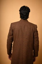 baraqah Coffee Brown winter overcoat for men