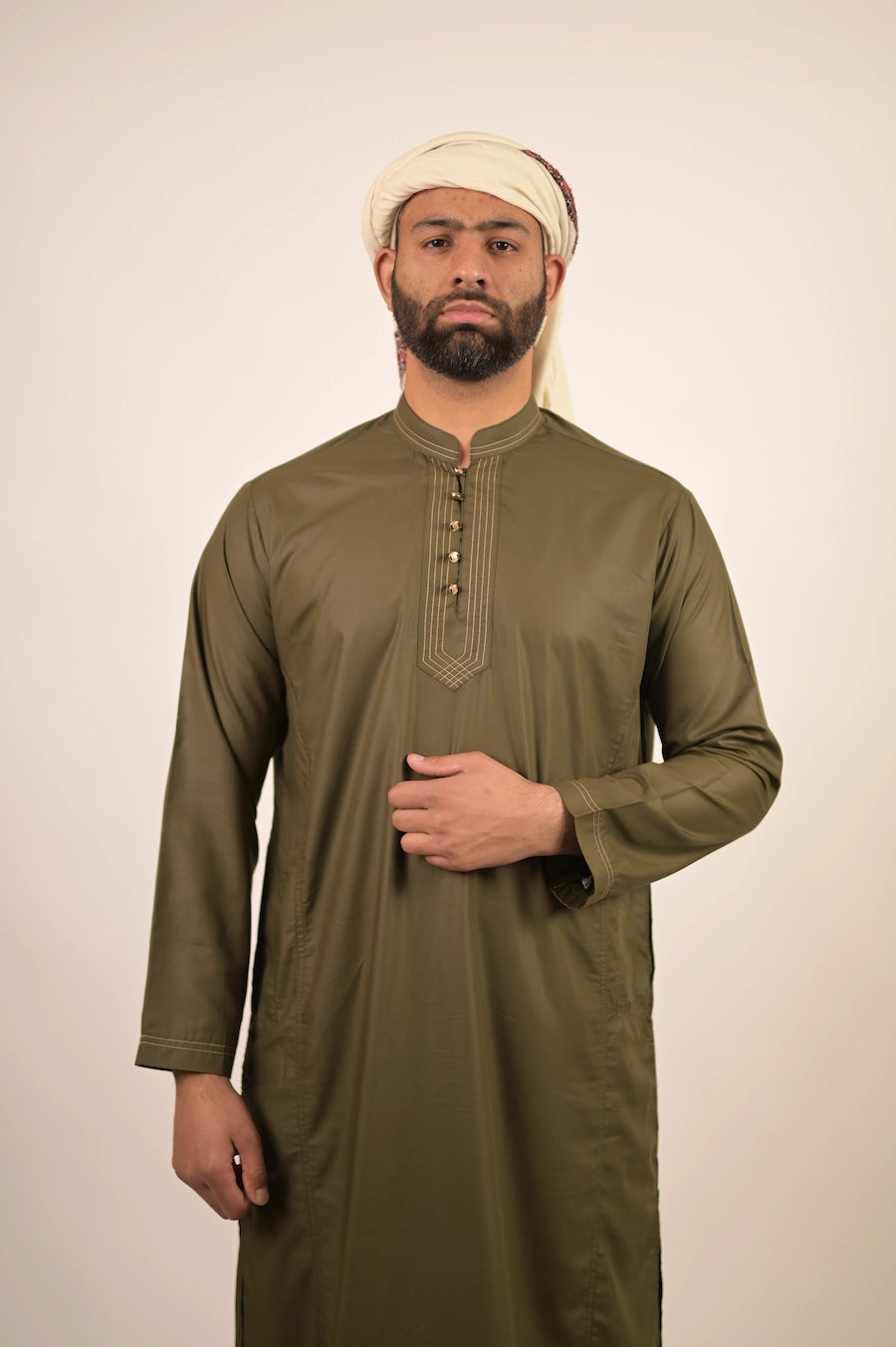 olive green color summer kurta pajama for men 