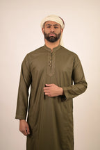 olive green color summer kurta pajama for men 