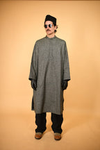 baraqah green stone weave winter traditional pheran for men 