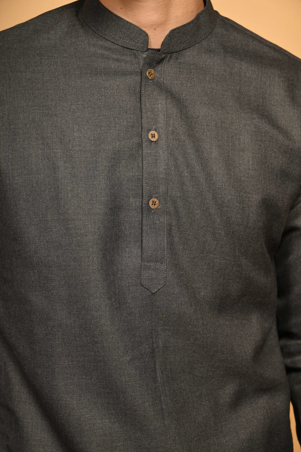 dark grey jackan winter kameez shalwaar for men