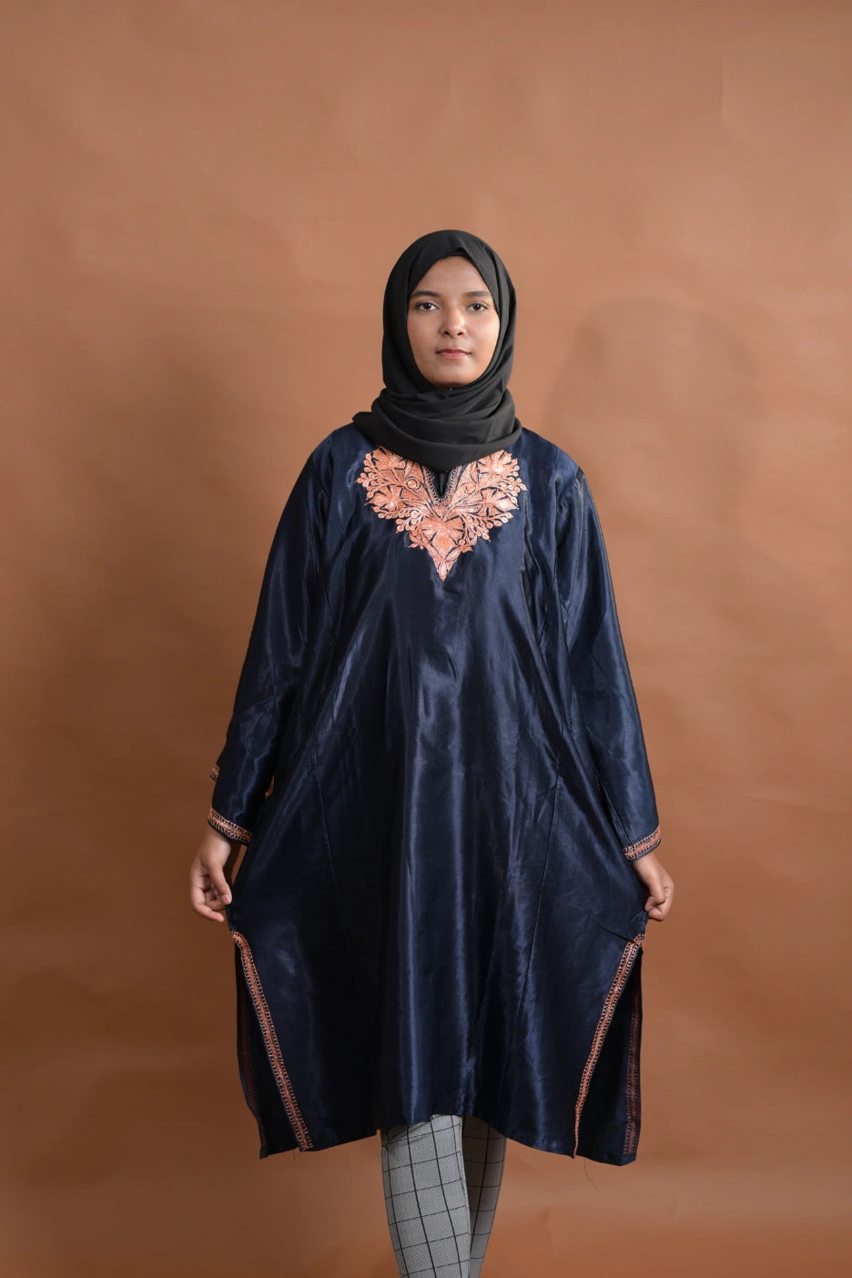 Dark Blue Kashmiri Pheran For Females