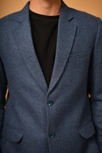 Deep Navy Blue Woollen Blazer