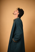 baraqah deep teal men winter pheran 