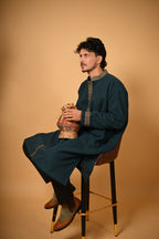 baraqah deep teal men winter pheran 