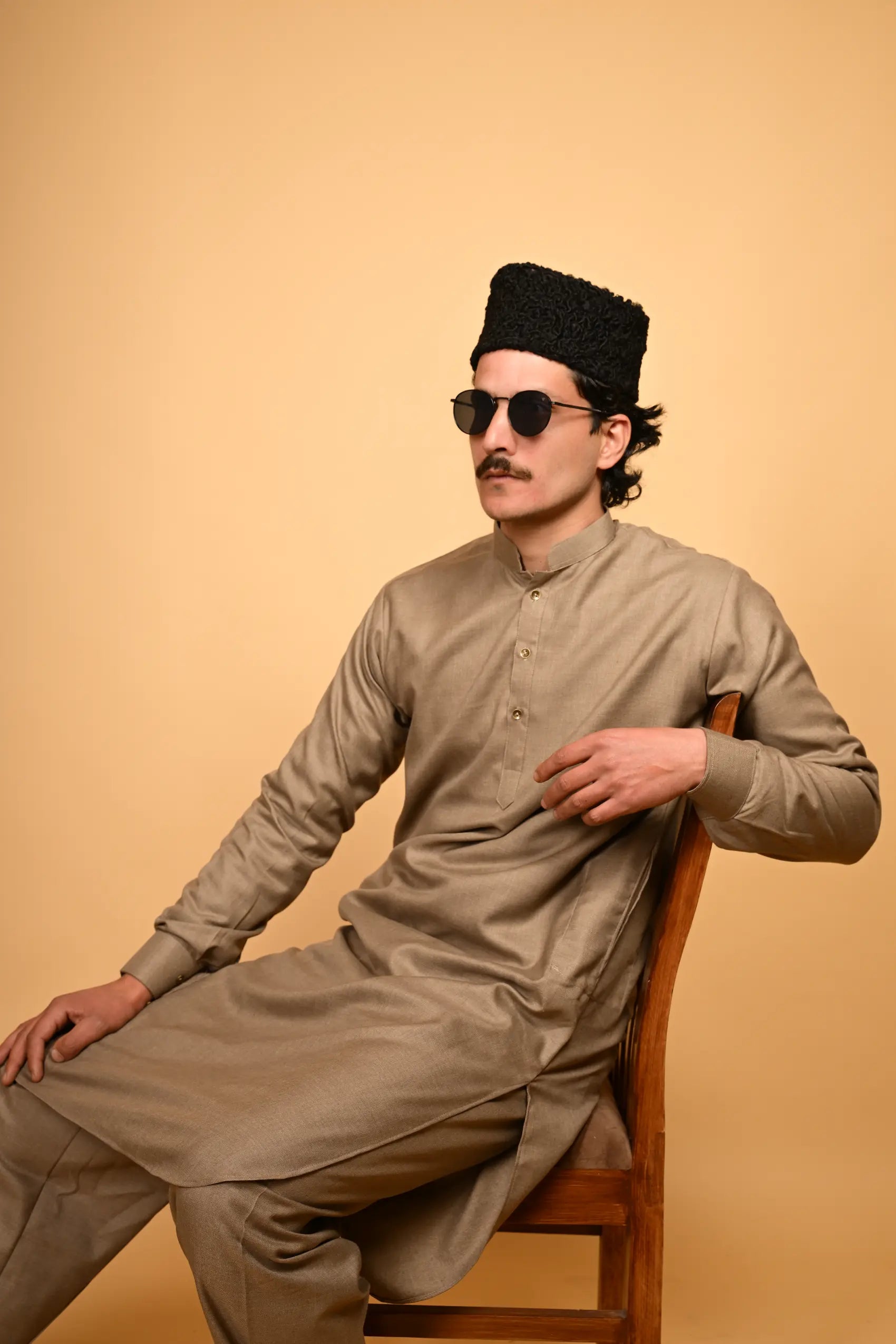 Suf Jakan Fawn Kameez Shalwar