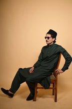 fir green tamtadu kameez shalwar for men 