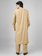 Rasheiq Flax Cream Kameez Shalwar