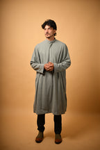 Light Green Dotted winter Pheran for men 
