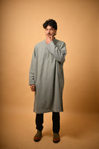 Light Green Dotted winter Pheran for men 
