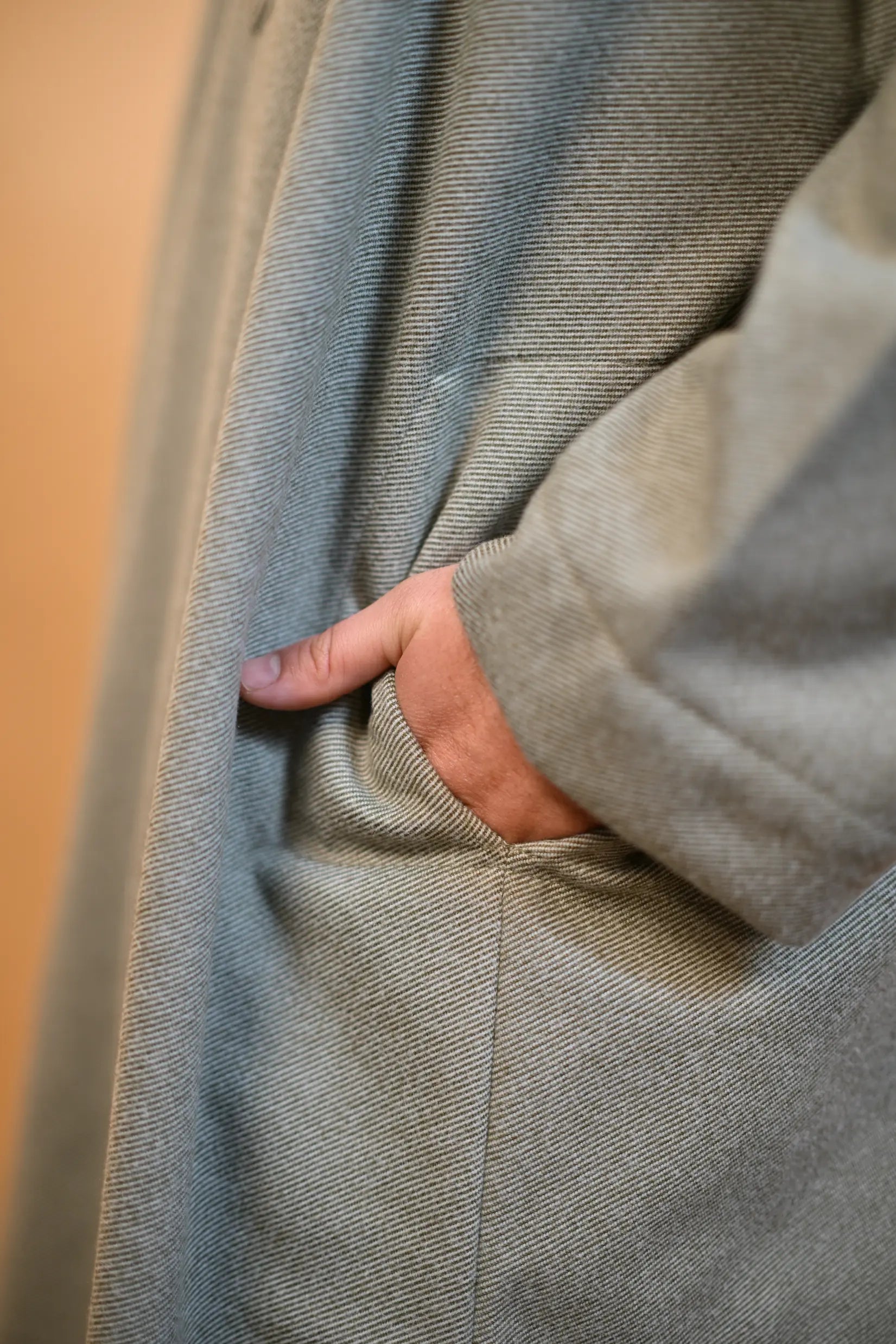 baraqah green herringbone winter pheran for men 