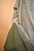 baraqah green herringbone winter pheran for men 