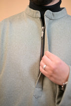 baraqah green herringbone winter pheran for men 