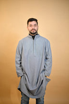 Grey Dotted Kashmiri Pheran