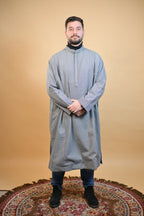 baraqah grey herringbone winter pheran for men 
