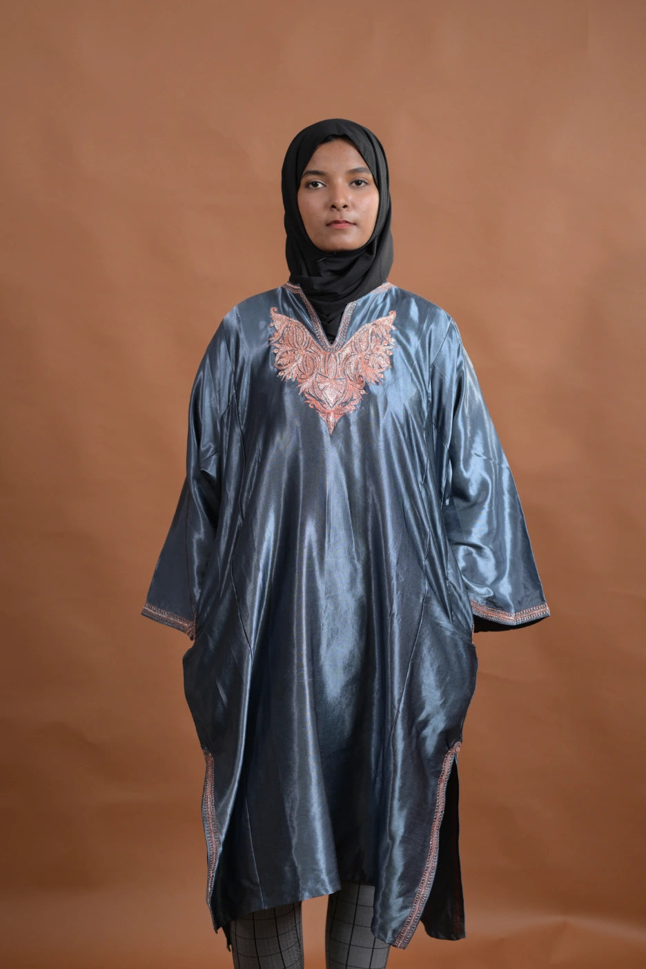 Grey Kashmiri Pheran For Females