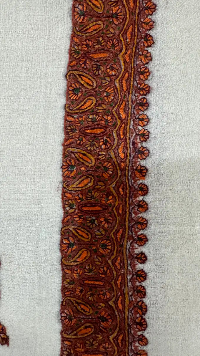 baraqah hand embroided pure pashmina shawl for women 