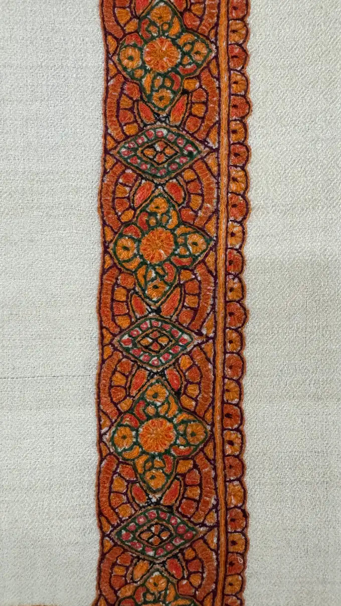 baraqah hand embroided pure pashmina shawl for women 
