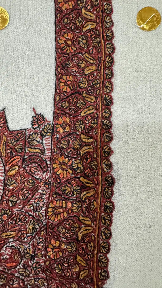 baraqah hand embroided pure pashmina shawl for women 