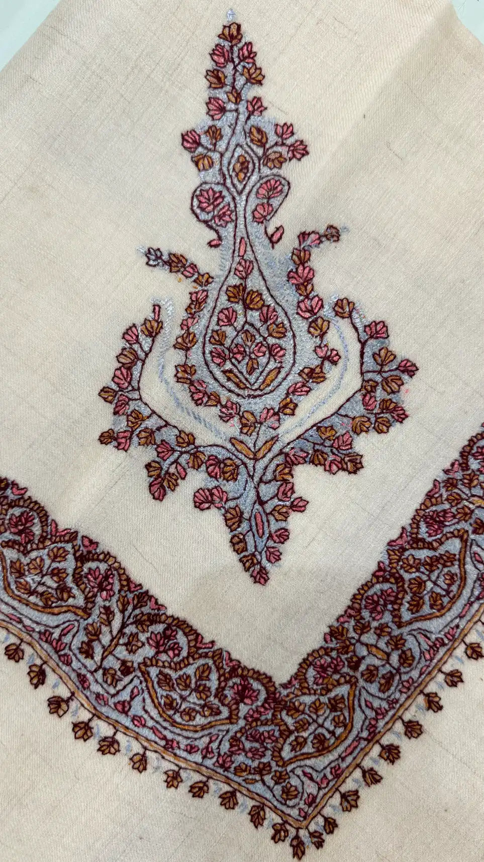 baraqah hand embroided pure pashmina shawl for women 