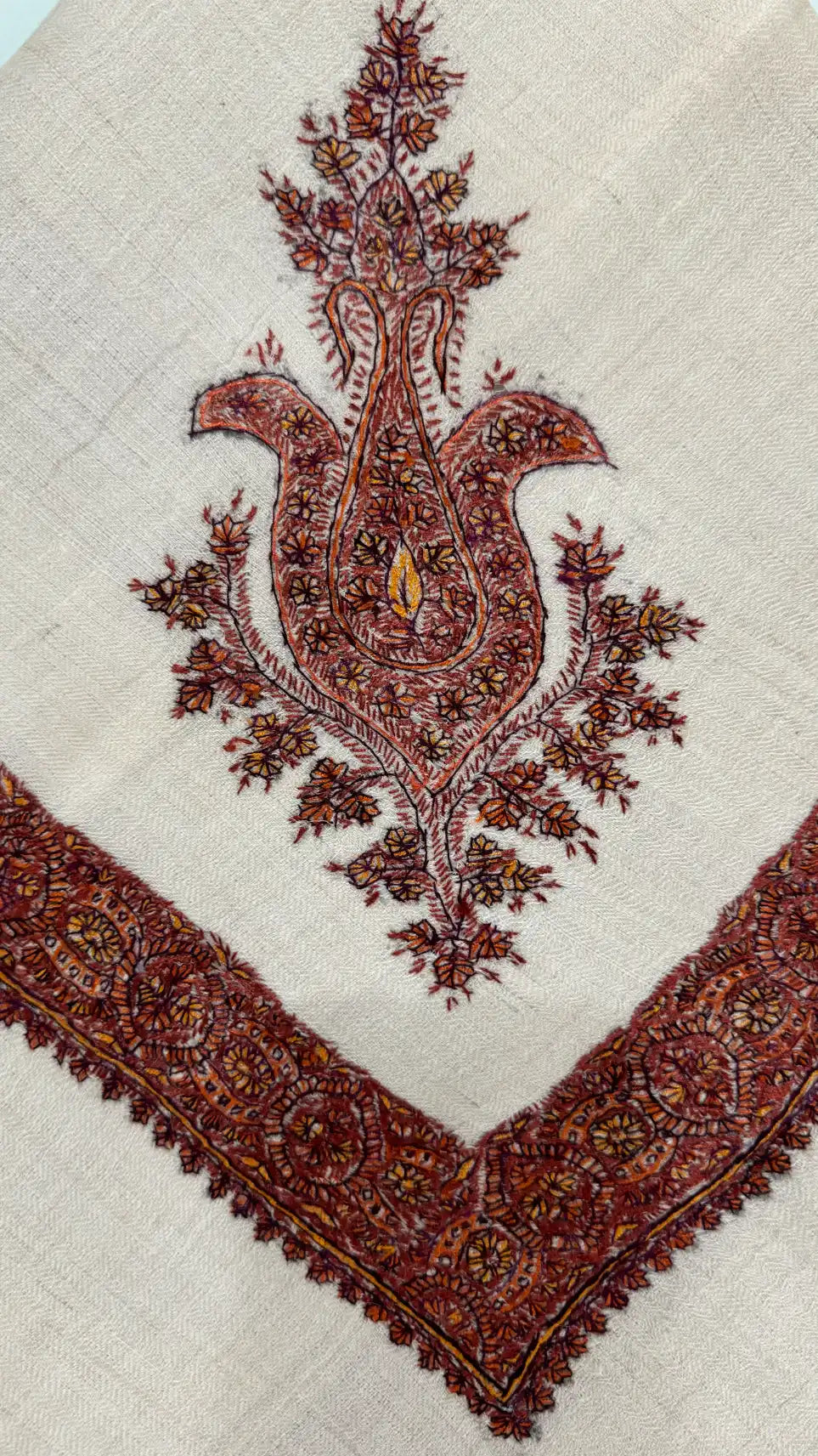 baraqah hand embroided pure pashmina shawl for women 