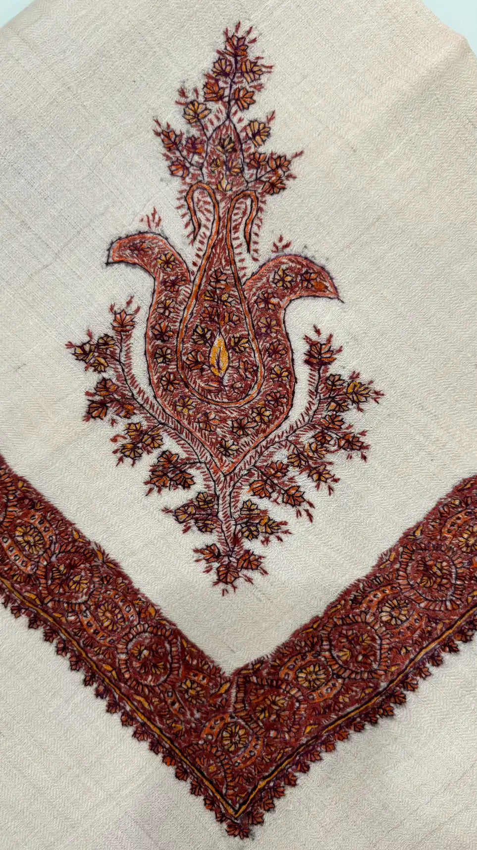 baraqah hand embroided pure pashmina shawl for women 