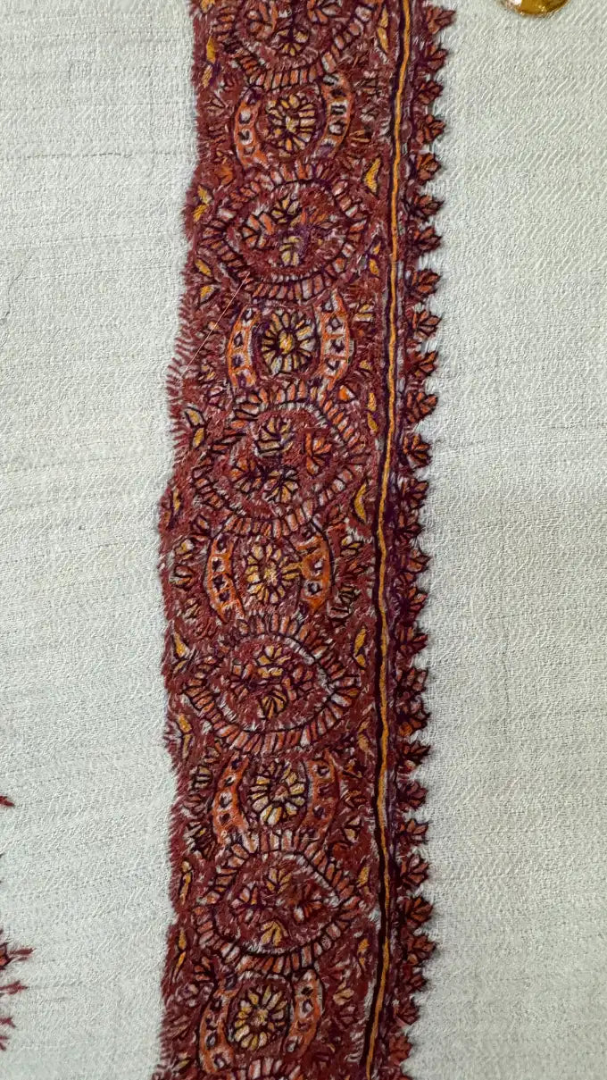baraqah hand embroided pure pashmina shawl for women 
