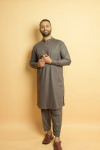 baraqah grey summer kurta pajama for men