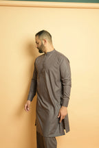 baraqah grey summer kurta pajama for men