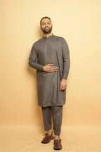 baraqah grey summer kurta pajama for men