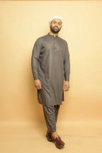 baraqah grey summer kurta pajama for men