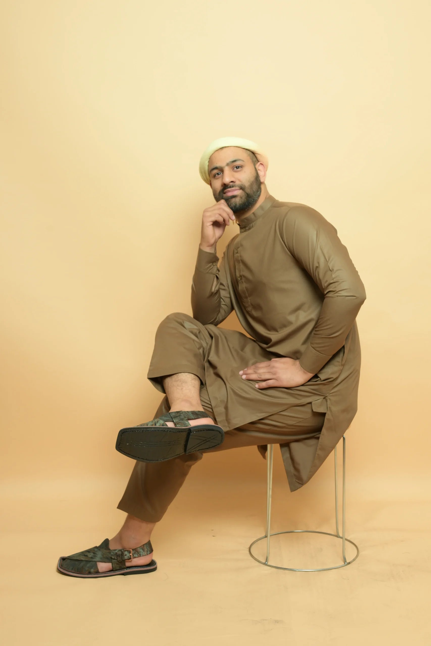 Light Brown Kameez Shalwar