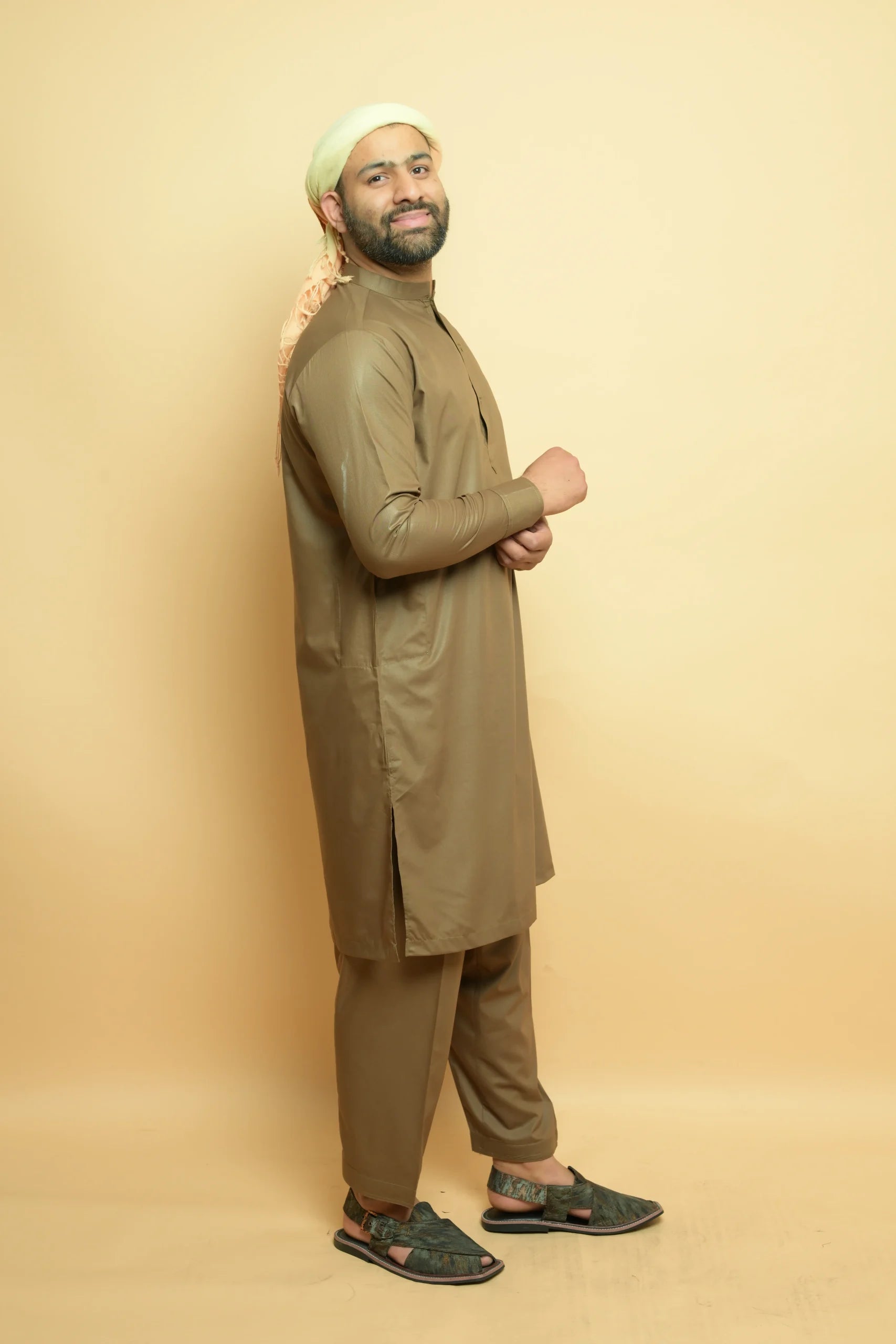 Light Brown Kameez Shalwar