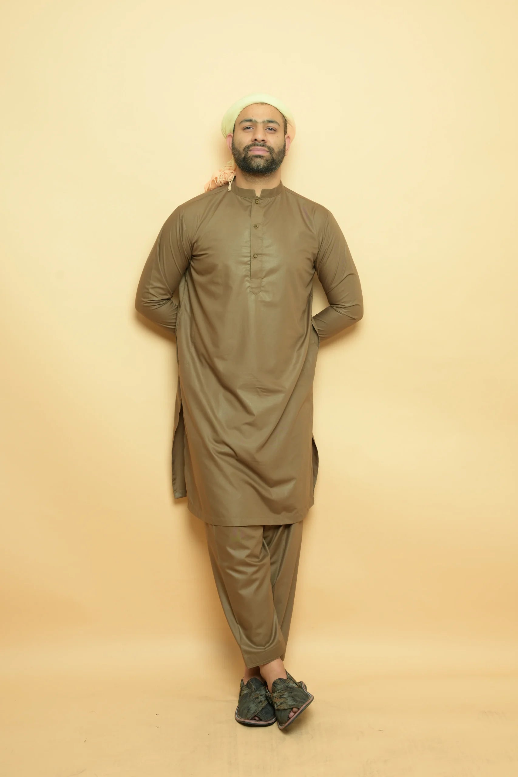 Light Brown Kameez Shalwar