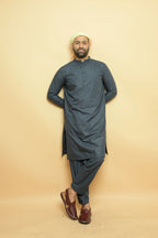 Dark Grey Kameez Shalwar
