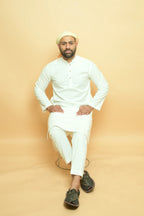 baraqah white color summer kurta pajama for men