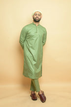 baraqah green color summer kurta pajama for men