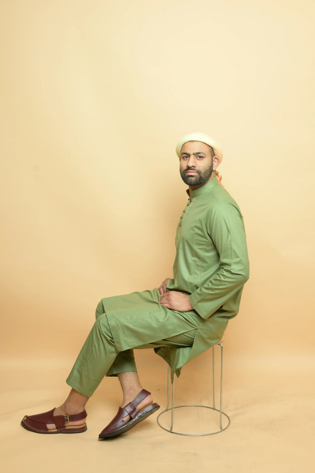 baraqah green color summer kurta pajama for men