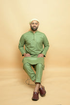 baraqah green color summer kurta pajama for men