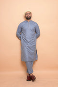 baraqah grey summer kurta pajama for men