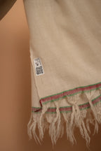 baraqah white pure pashmina female stole 