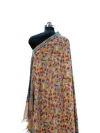 Pure Grey Kani Pashmina embroidered shawl