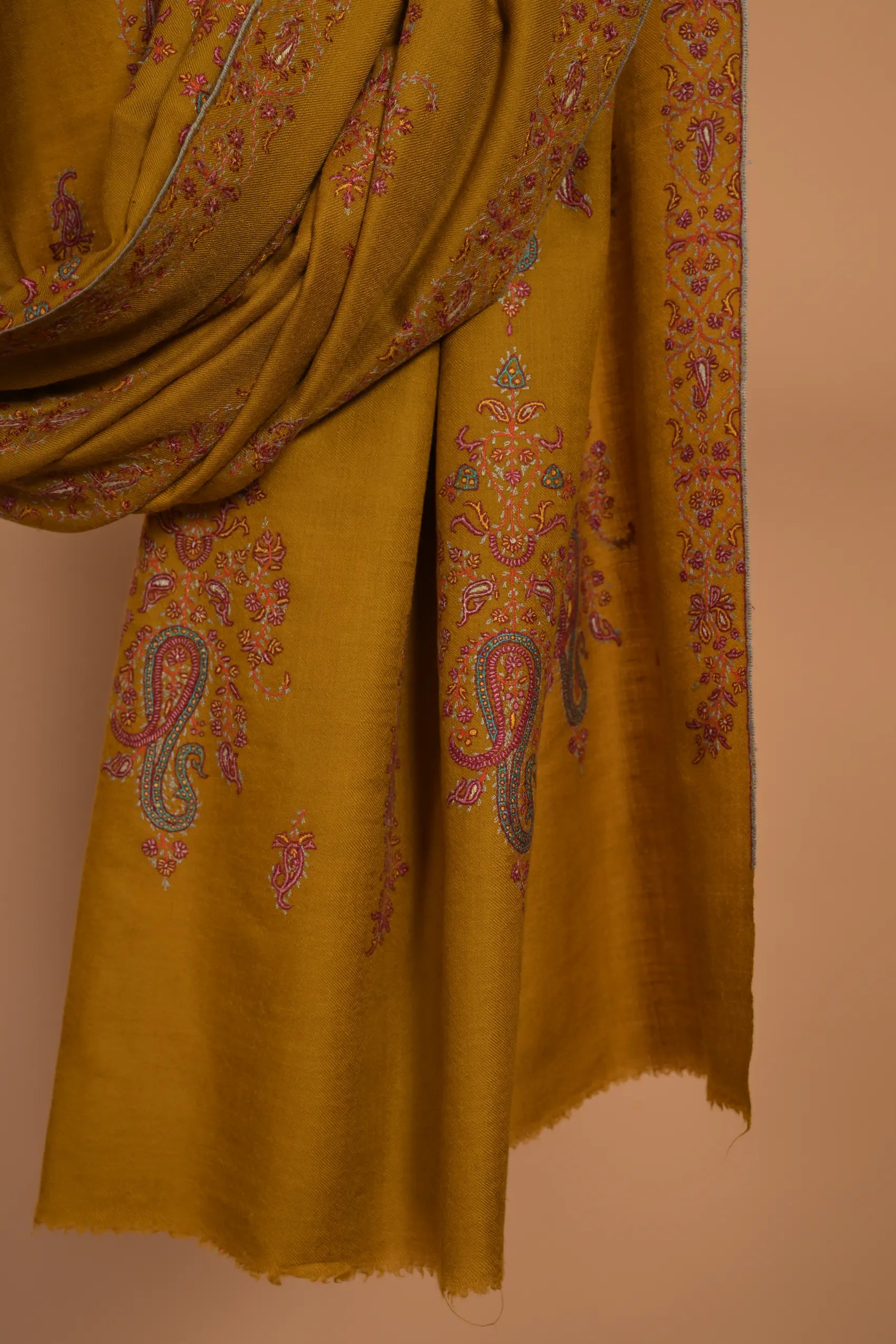 baraqah pure pashmina yellow color for female 