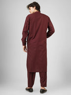 Rasheiq Maroon Kameez Shalwar